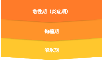 急性期(炎症期)→拘縮期→解氷期